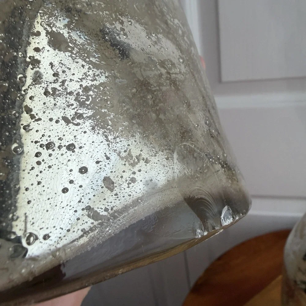 Pottery Barn Lot Of 2 Silver Mercury Glass Vase Bottles‎ Decor Boho Office